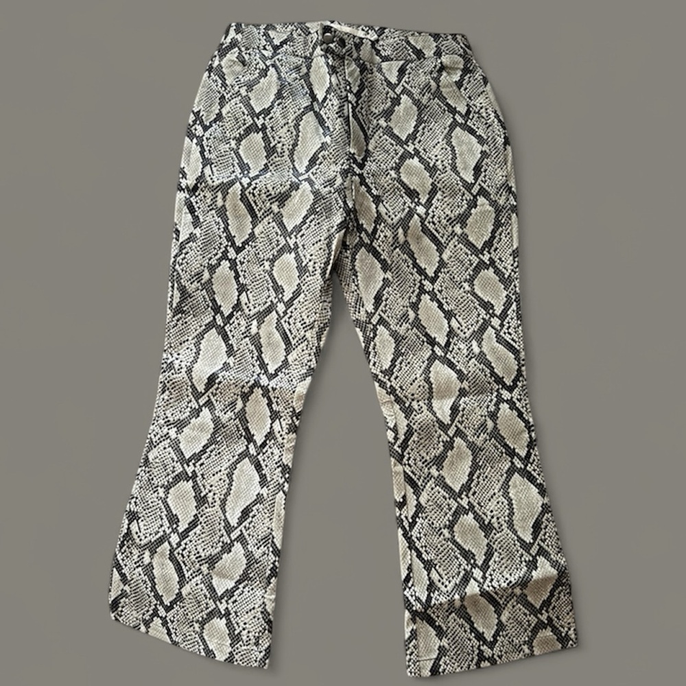 Choosy Faux Leather Snakeskin Pants Cropped Flare style